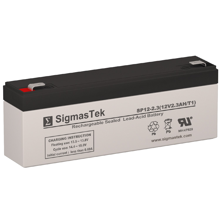 12 Volt 2.3 Amp Hour Sealed Lead Acid Battery Replacement with T1 F1 Terminals by SigmasTek SP12-2.3