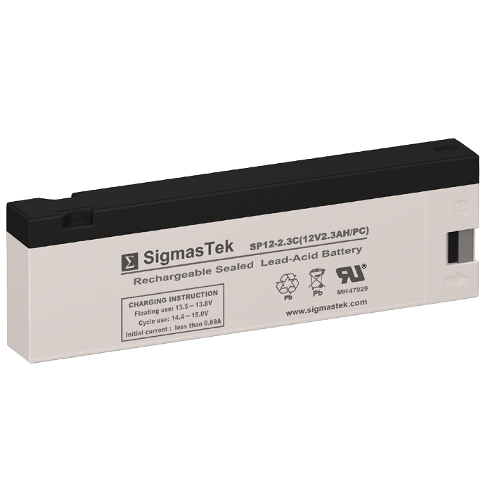 12 Volt 2.3 Amp Hour Sealed Lead Acid Battery Replacement with PC Terminals by SigmasTek SP12-2.3C