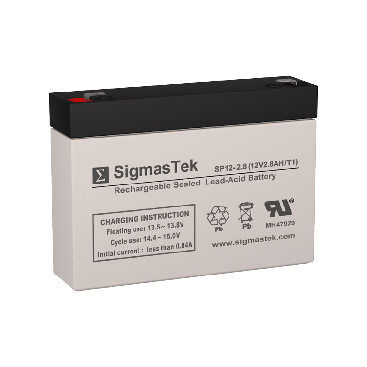 12 Volt 2.8 Amp Hour Sealed Lead Acid Battery Replacement with T1 F1 Terminals by SigmasTek SP12-2.8