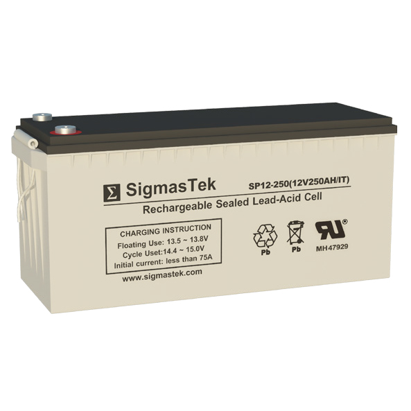 12 Volt 250 Amp Hour Sealed Lead Acid Battery Replacement with IT Terminals by SigmasTek SP12-250