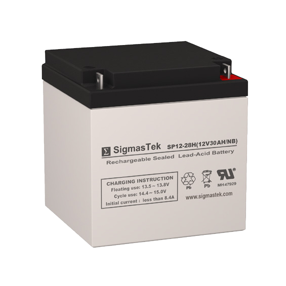 12 Volt 30 Amp Hour Sealed Lead Acid Battery Replacement with NB Terminals by SigmasTek SP12-28H