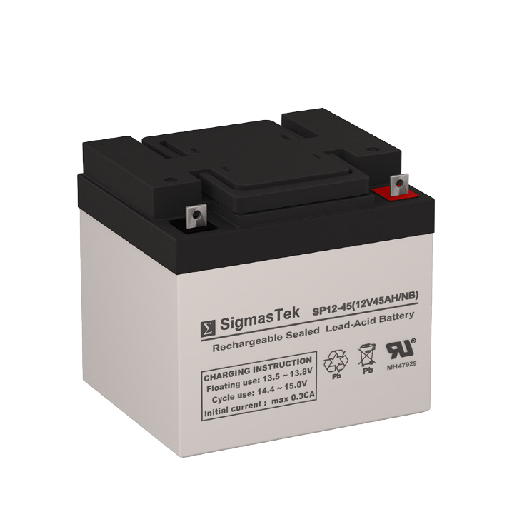 12 Volt 45 Amp Hour Sealed Lead Acid Battery Replacement with NB Terminals by SigmasTek SP12-45