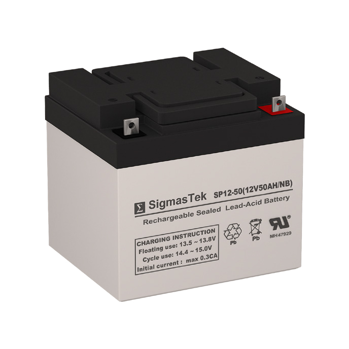 12 Volt 50 Amp Hour Sealed Lead Acid Battery Replacement with NB Terminals by SigmasTek SP12-50