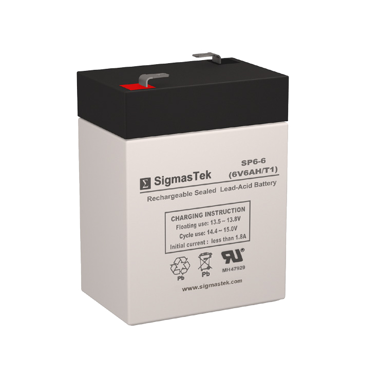 6 Volt 6 Amp Hour Sealed Lead Acid Battery Replacement with T1 F1 Terminals by SigmasTek SP6-6
