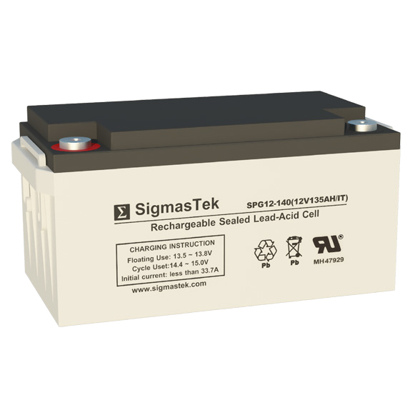 12 Volt 135 Amp Hour Sealed Lead Acid Battery Replacement with IT Terminals by SigmasTek SPG12-140